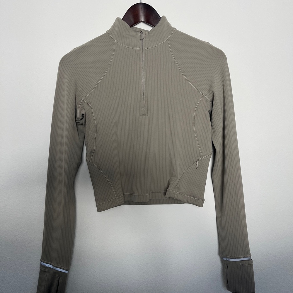 Lululemon It's Rulu Ribbed Cropped Half Zip